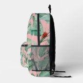 Sac À Dos Imprimé Aquarelle rose banane tropicale Feuilles Monogramm (Droite)