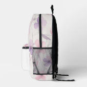 Sac À Dos Imprimé Aquarelle rose et violet personnalisée Bac floral (Droite)