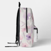 Sac À Dos Imprimé Aquarelle rose et violet personnalisée Bac floral (Gauche)