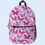 Sac À Dos Imprimé Aquarelle rose papillon<br><div class="desc">Motif papillon Magenta rose et blanc aquarelle. Art original de Nic Squirrell.</div>