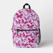 Sac À Dos Imprimé Aquarelle rose papillon (Recto)