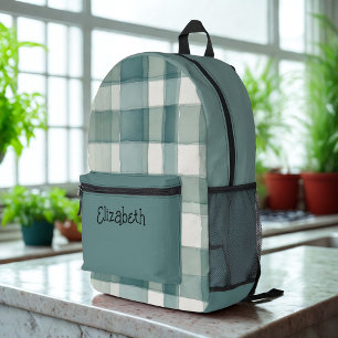 Sac À Dos Imprimé Aquarelle Turquoise