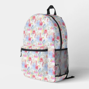 Sac À Dos Imprimé Aquarelle Unicorne et Motif Pegasus