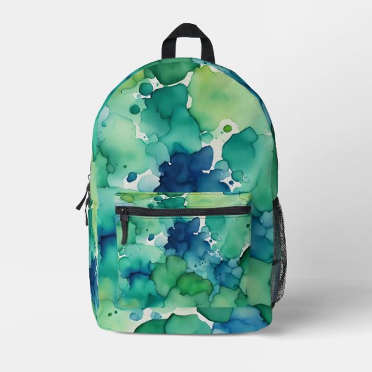 Sac À Dos Imprimé Aquarelle verte (Recto)
