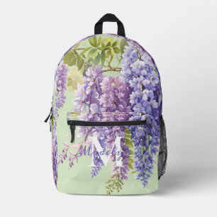 Sac À Dos Imprimé Aquarelle violette glycine florale lilas botanique
