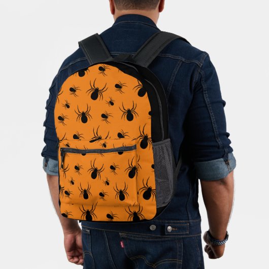 Sac À Dos Imprimé Araignées Halloween motif noir et orange (Insitu (Modèle))