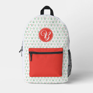 Sac À Dos Imprimé Arbre de Noël rouge et vert