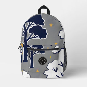 Sac À Dos Imprimé Arbre et étoile personnalisés de la forêt moderne