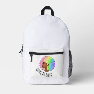 Sac À Dos Imprimé arc-en-ciel afro LGBTQ l'amour est l'amour fierté 