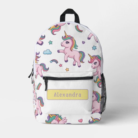 Sac À Dos Imprimé Arc-en-ciel Licorne Mignonne (Recto)