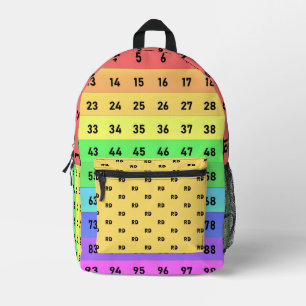 Sac À Dos Imprimé Arc-en-ciel monogrammé 100 chiffres Graphique Ense