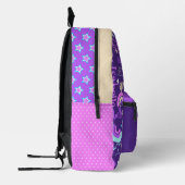 Sac À Dos Imprimé Arc-en-ciel rose jaune étoiles nom Isabelle (Gauche)
