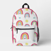 Sac À Dos Imprimé Arcs en ciel et étoiles rose (Recto)
