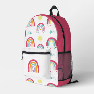Sac À Dos Imprimé Arcs en ciel et étoiles rose