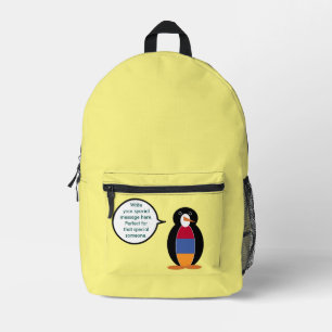 Sac À Dos Imprimé Arménie Parler de Mme Penguin personnalisée