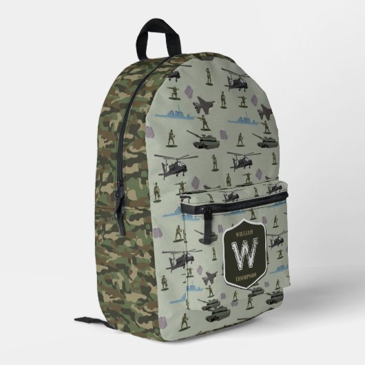 Sac À Dos Imprimé Army Military Camouflage Green Camo Pattern (Coin arrière gauche)