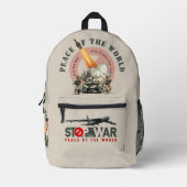 Sac À Dos Imprimé Arrêter la guerre (mode clair) | (Recto)