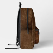 Sac À Dos Imprimé Arrière - plan En Cuir Brown Riche Avec Vignette (Gauche)