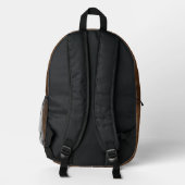 Sac À Dos Imprimé Arrière - plan En Cuir Brown Riche Avec Vignette (Verso)