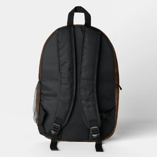 Sac À Dos Imprimé Arrière - plan En Cuir Brown Riche Avec Vignette (Verso)