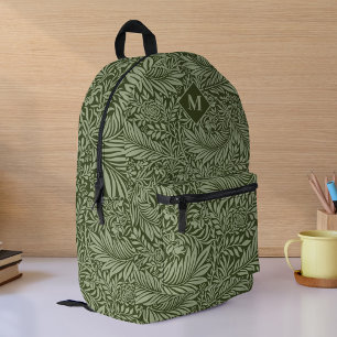 Sac À Dos Imprimé Arrière - plan Vintage Floral Feuille vert