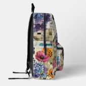 Sac À Dos Imprimé Art de collage mixte botanique vibrant (Gauche)