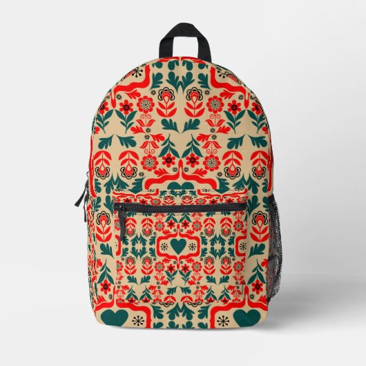 Sac À Dos Imprimé Art de fleurs abstrait boho (Recto)