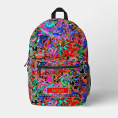 Sac À Dos Imprimé art de graffiti à la rotation (Recto)