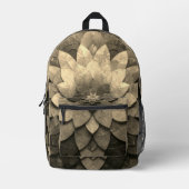 Sac À Dos Imprimé Art de mandala doré antique texturé fleur (Recto)