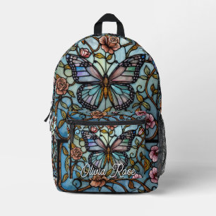 Sac À Dos Imprimé art de papillon bleu verre teinté vintage