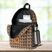 Sac À Dos Imprimé Art Déco Retro Jazz Age Muet Couleurs Monogramme