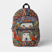 Sac À Dos Imprimé Art du Loup Blanc (Recto)