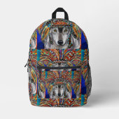 Sac À Dos Imprimé Art du Loup Gris (Recto)