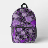 Sac À Dos Imprimé Art fractal monochrome violet (Recto)