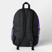 Sac À Dos Imprimé Art fractal monochrome violet (Verso)