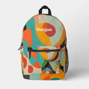 Sac À Dos Imprimé Art moderne du milieu du siècle, nom ou monogramme
