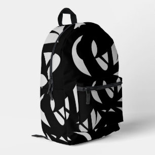 Sac À Dos Imprimé Art Moderne Incroyable Gris / Noir