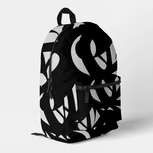 Sac À Dos Imprimé Art Moderne Incroyable Gris / Noir (Coin arrière gauche)