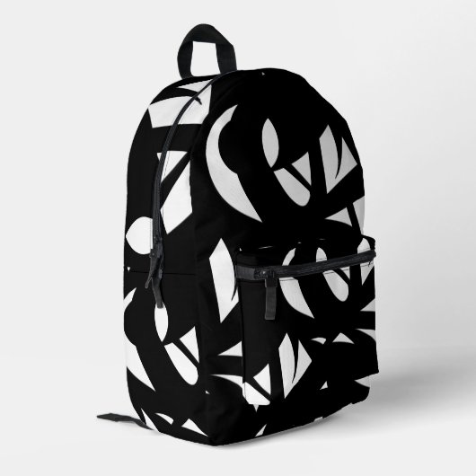 Sac À Dos Imprimé Art moderne magnifique noir et blanc (Coin arrière gauche)