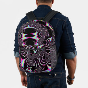 Sac À Dos Imprimé Art numérique Abstrait Fractal de voyage acide psy