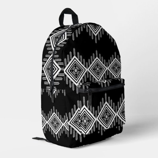 Sac À Dos Imprimé Art tribal noir et blanc (Coin arrière gauche)