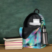 Sac À Dos Imprimé Artsy Turquoise Ocean Dream Et Nom Aquarelle