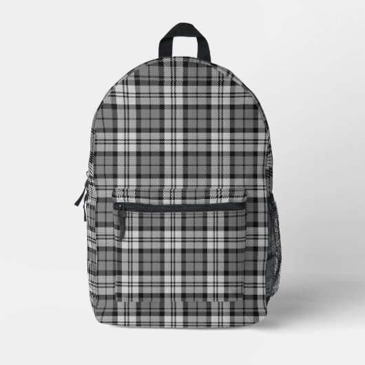 Sac À Dos Imprimé Ash Grey Blackwatch Campbell Tartan Plaid (Recto)
