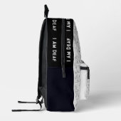 Sac À Dos Imprimé ASL American Sign Language I Am Sourd Backpack (Gauche)