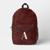 Sac À Dos Imprimé Aspect cuir rouge monogramme (Recto)