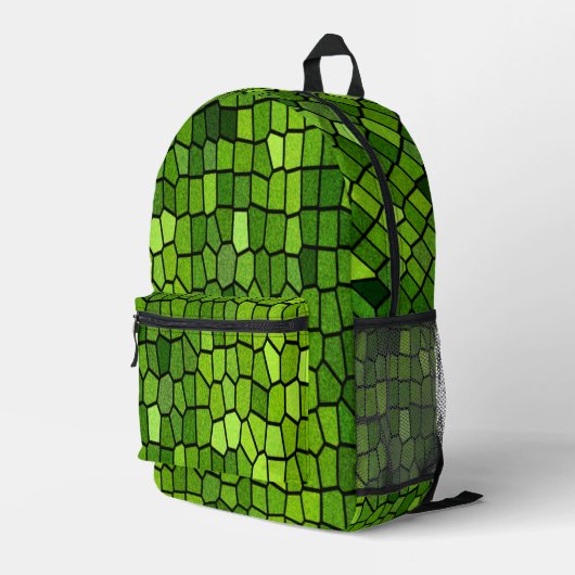Sac À Dos Imprimé Aspect verre taillé vert (Coin arrière droit)