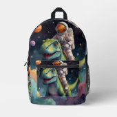 Sac À Dos Imprimé Astronaute sur Dino dans l'espace  (Recto)