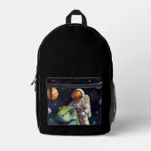 Sac À Dos Imprimé Astronaute sur Dino dans l'espace (Recto)