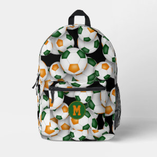 Sac À Dos Imprimé athlète de football monogramme vert orange couleur