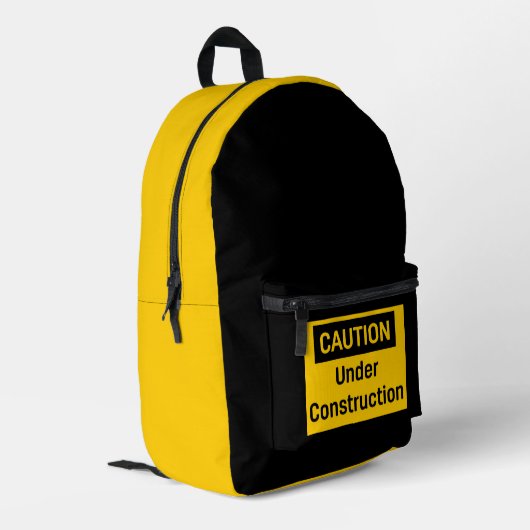Sac À Dos Imprimé ATTENTION en cours de construction (Coin arrière gauche)